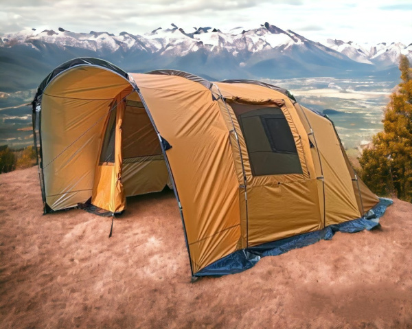 Палатка четырехместная 470х280х200см. / Палатка двухкомнатная с тамбуром (гостиной)